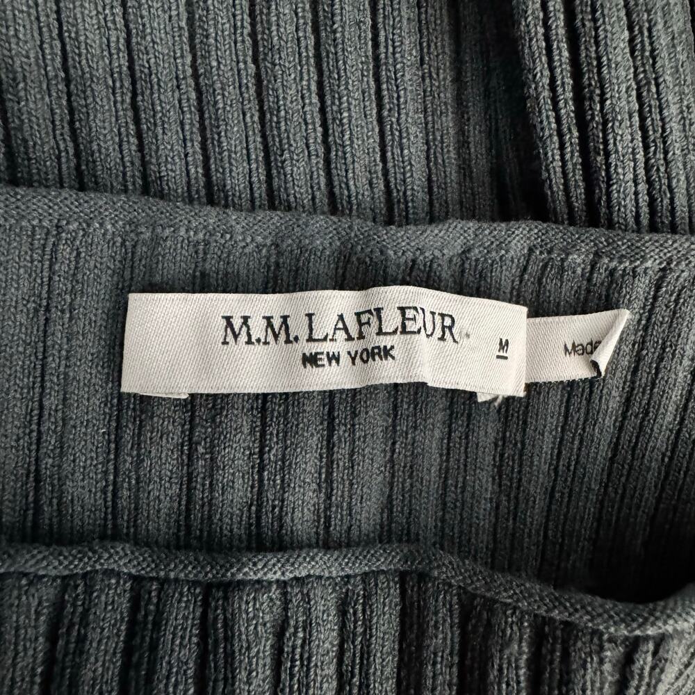 MM Lafleur Vincent Dress Medium Ribbed Jardigan Knit Midi Square Neck - Picture 7 of 10